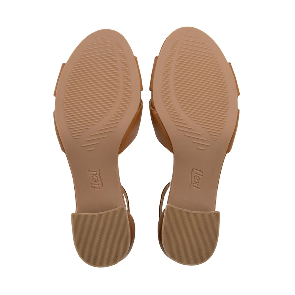 Sandalia De Tacón Flexi para Mujer con Plantilla Transpirable Estilo 106414 Camel