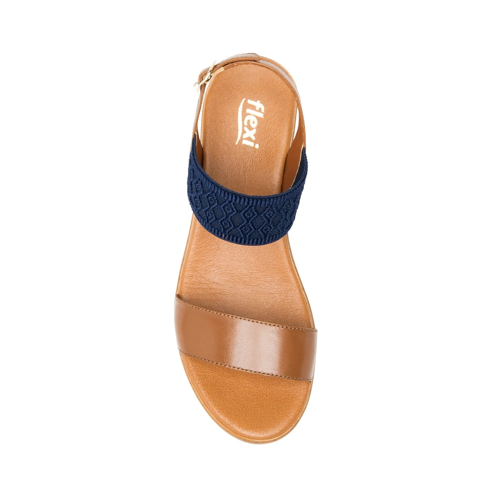 Sandalia De Plataforma Flexi para Mujer con Autoajuste Estilo 113310 Tan