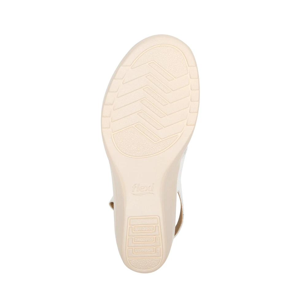 Sandalia Sling Back Flexi para Mujer con Acabado Tamporeado Estilo 116009 Blanco