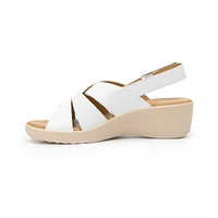 Sandalia Sling Back Flexi para Mujer con Acabado Tamporeado Estilo 116009 Blanco