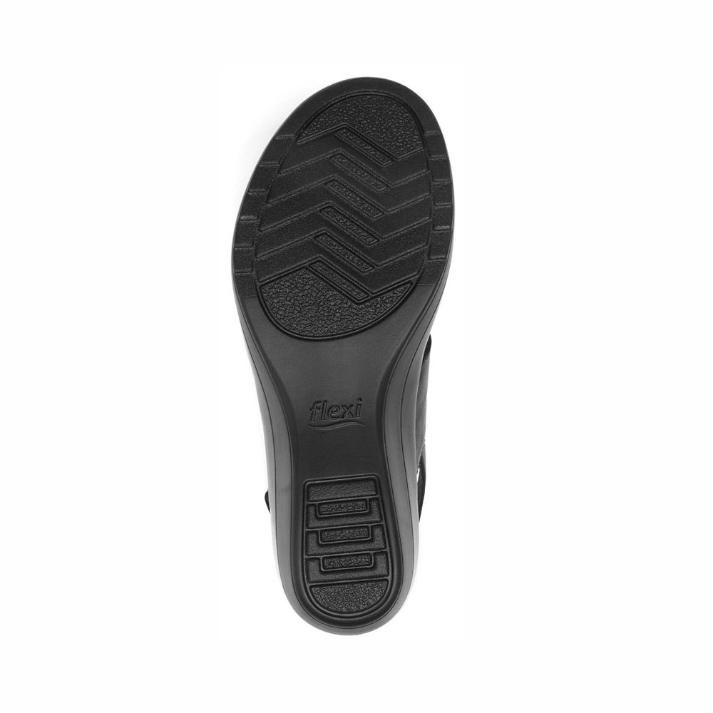 Sandalia Sling Back Flexi para Mujer con Acabado Tamporeado Estilo 116009 Negro