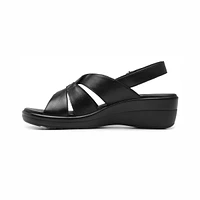 Sandalia Sling Back Flexi para Mujer con Acabado Tamporeado Estilo 116009 Negro