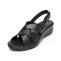 Sandalia Sling Back Flexi para Mujer con Acabado Tamporeado Estilo 116009 Negro