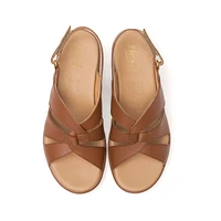 Sandalia Sling Back Flexi para Mujer con Acabado en Corte Estilo 116009 Tan