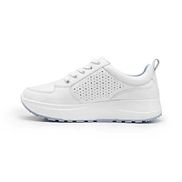 Sneaker Casual Agujetas Flexi para Mujer con Acabado Tamporeado Estilo 117205 Blanco