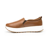 Sneaker Slip On Flexi para Mujer con Acabado Tamboreado Estilo 117207 Tan