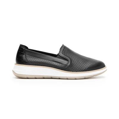 Slip On Flexi para Mujer con Piel Extra Suave Estilo 119302 Negro