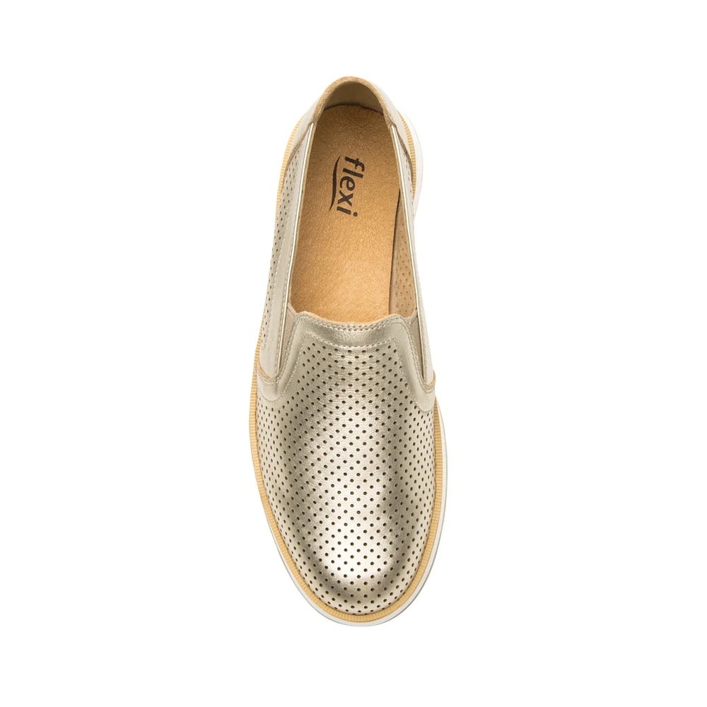 Slip On Flexi para Mujer con Piel Extra Suave Estilo 119302 Oro