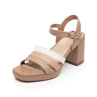 Sandalia De Tacón Flexi para Mujer con Comfort Walk Estilo 123007 Taupe