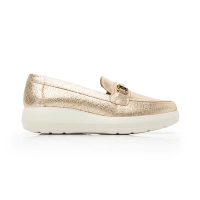 Mocasín Herraje Flexi para Mujer con Suela Extra Ligera Estilo 126706 Oro