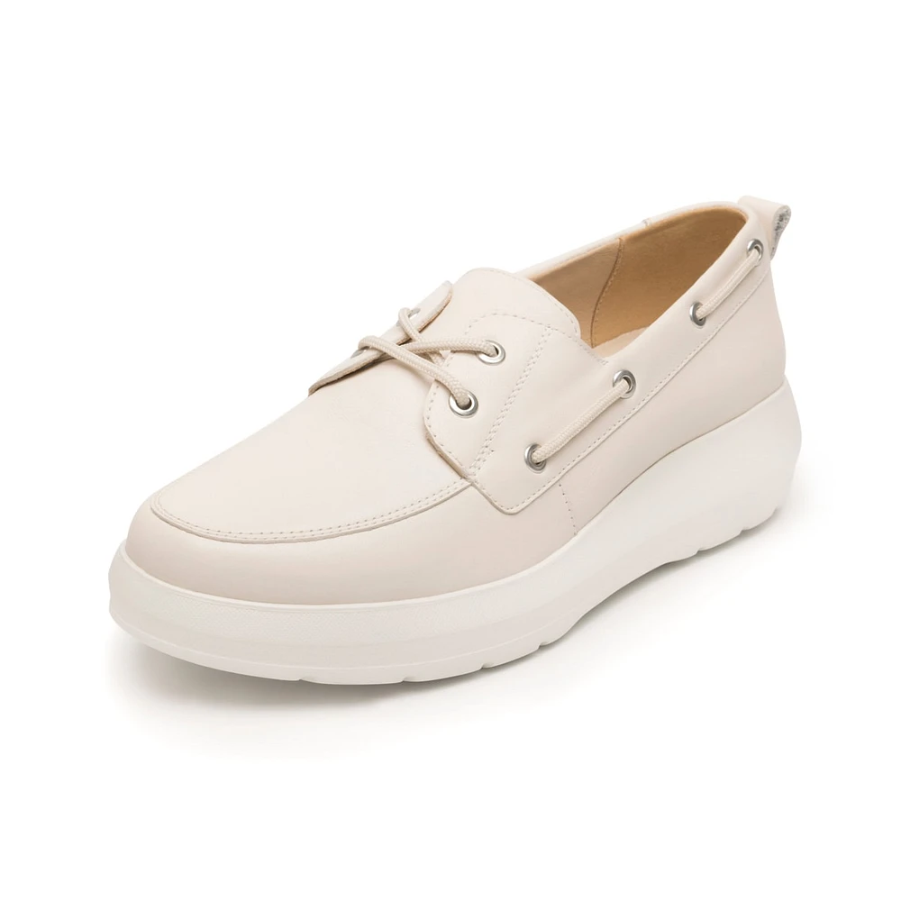 Mocasín Agujetas Flexi para Mujer con Suela Extra Ligera Estilo 126708 Beige