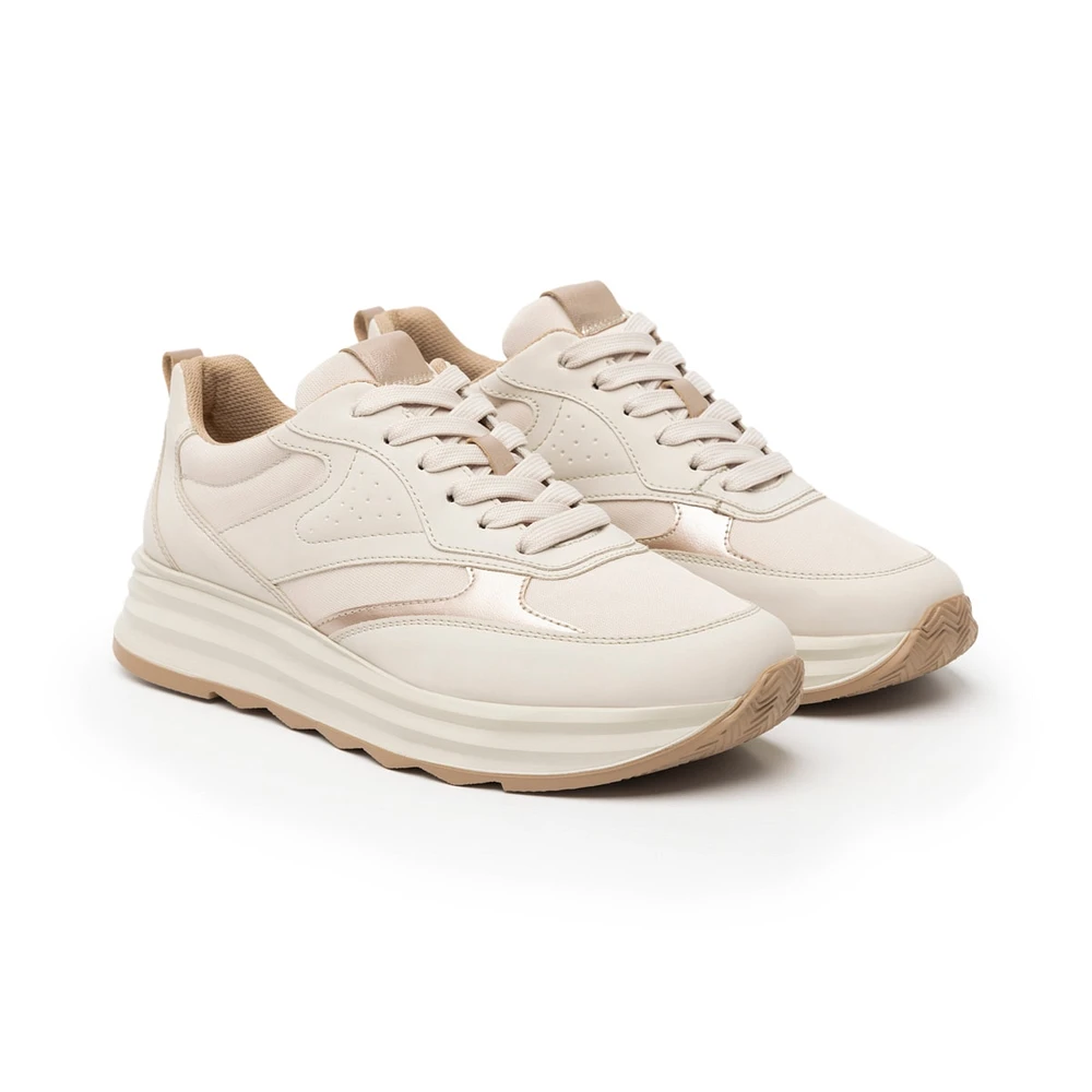 Sneaker Casual Flexi para Mujer con Suela Extra Ligera Estilo 127102 Beige