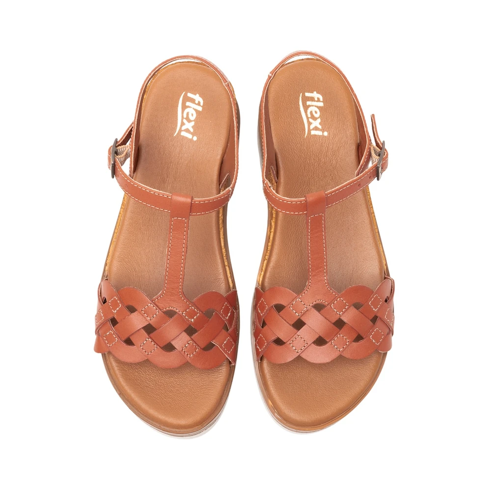 Sandalia Casual Flexi para Mujer con Suela Flexible Estilo 127703 Terracota