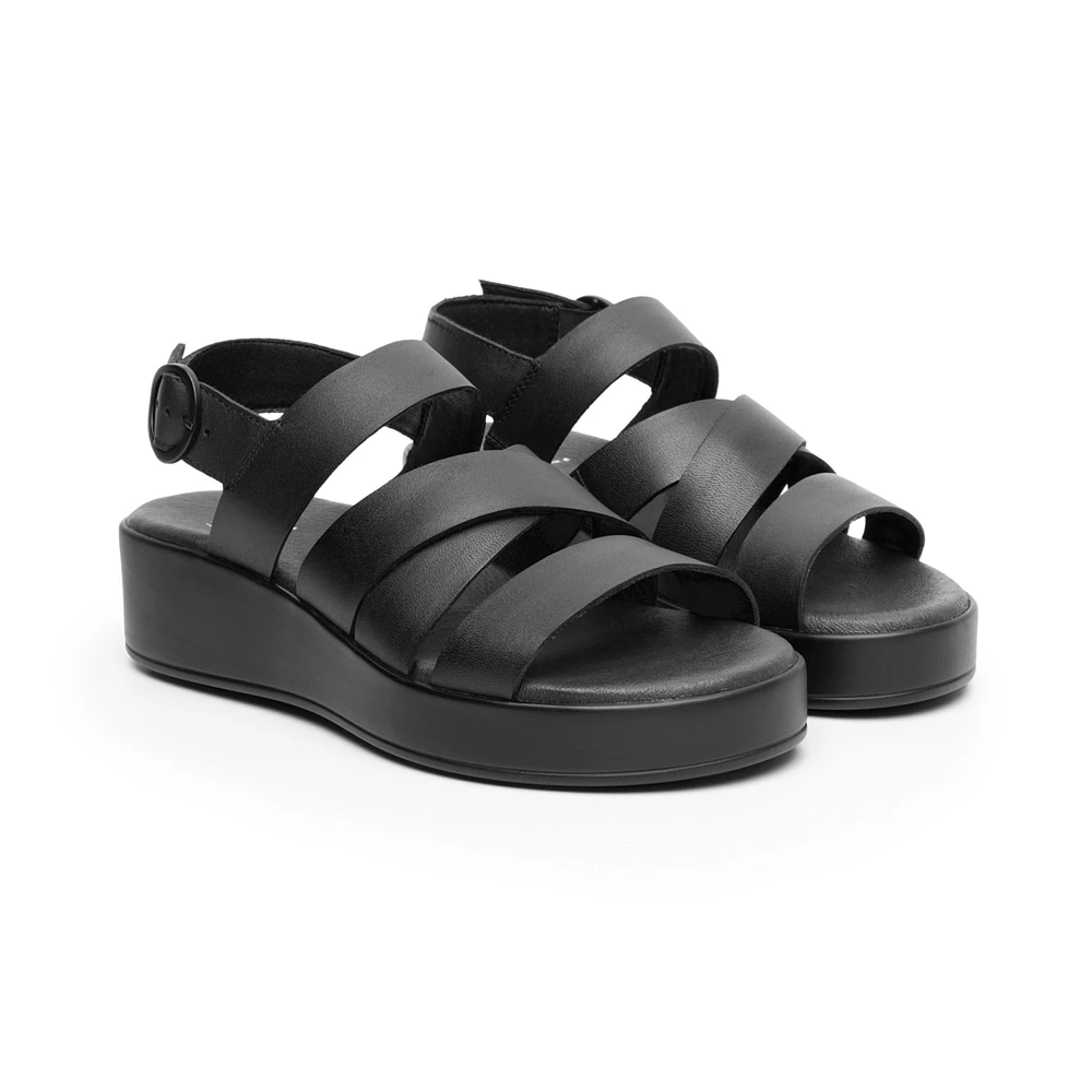 Sandalia Plataforma Flexi para Mujer con Suela Flexible Estilo 127904 Negro