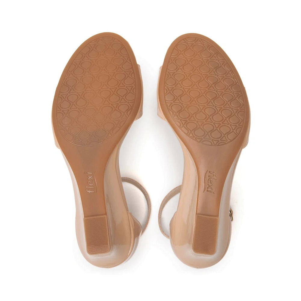 Sandalia Cuña Flexi para Mujer con Comfort Walk Estilo 128301 Nude