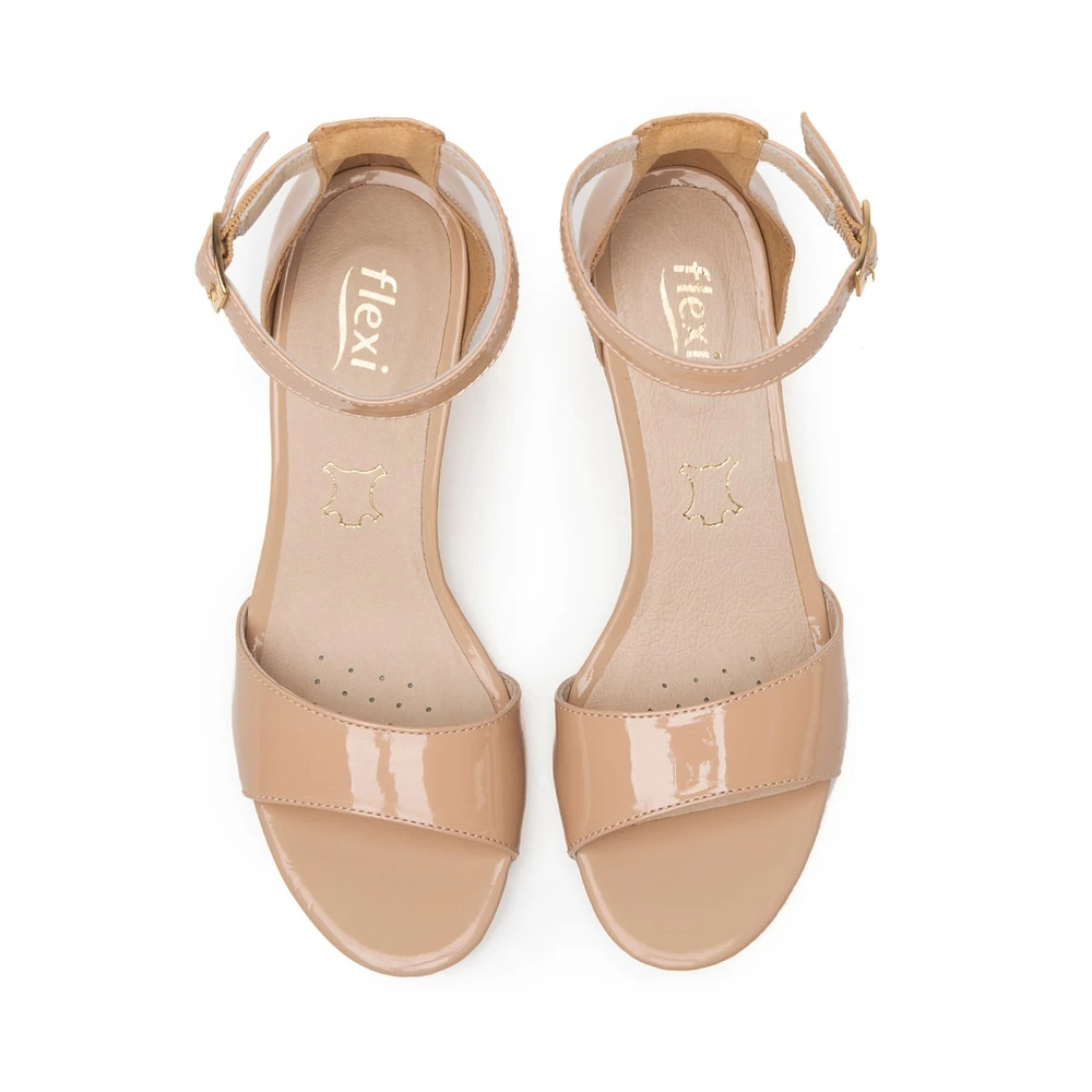 Sandalia Cuña Flexi para Mujer con Comfort Walk Estilo 128301 Nude