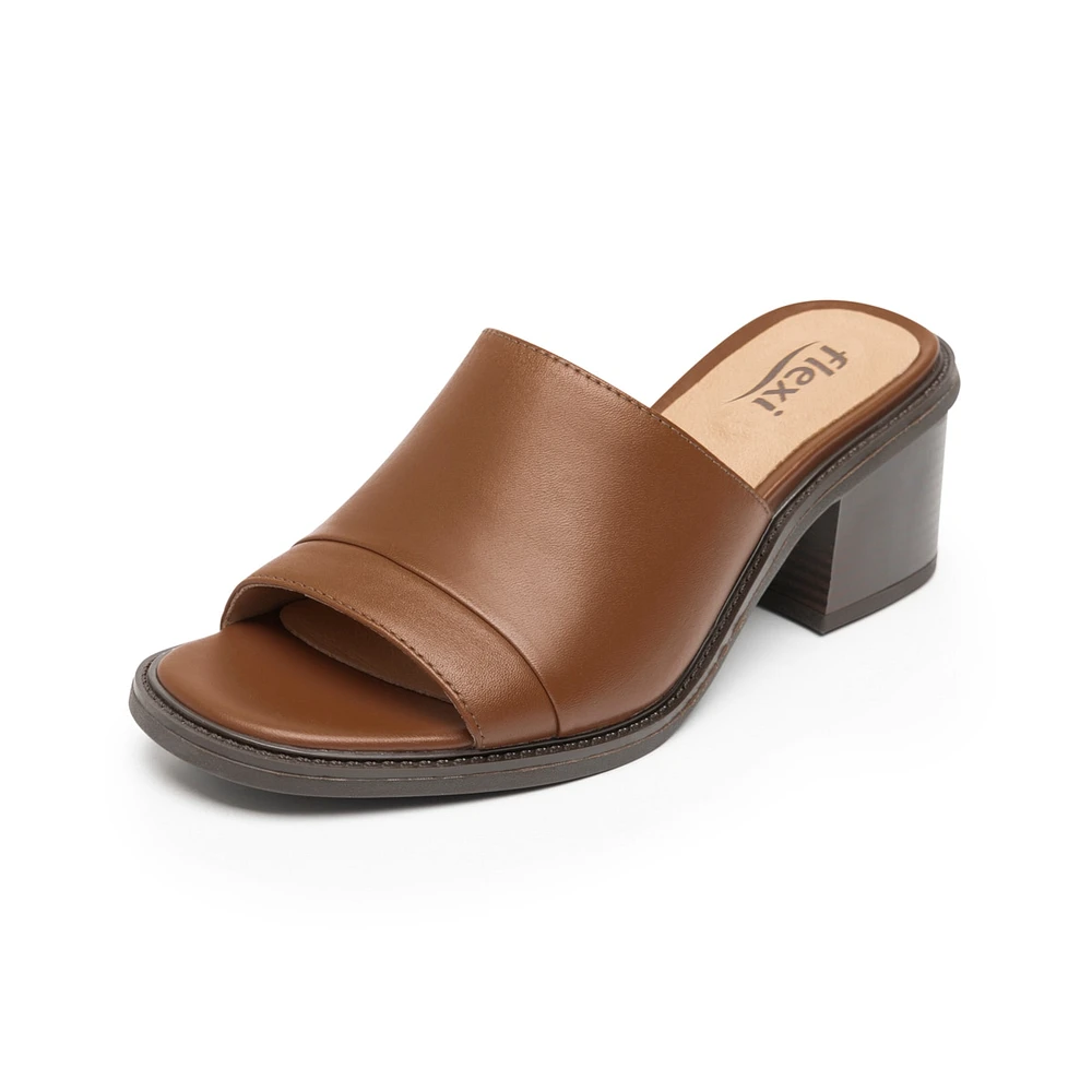 Sandalia De Tacón Flexi para Mujer con Suela Flexible Estilo 128403 Tan