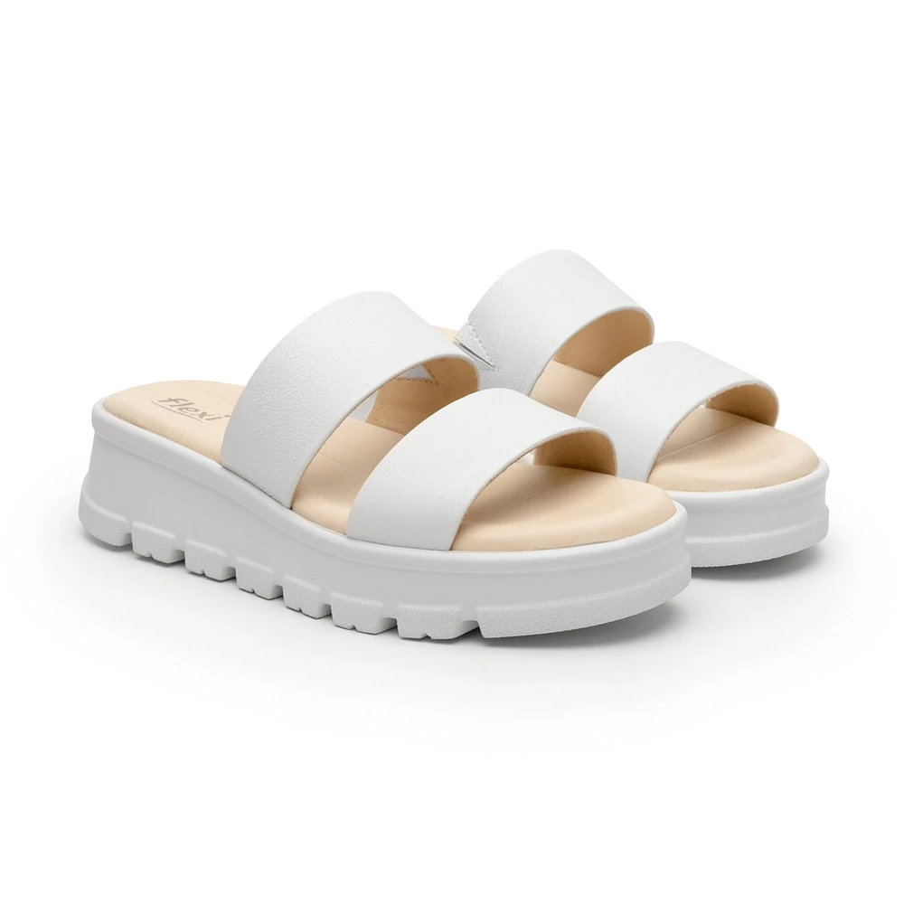 Sandalia Plataforma Flexi para Mujer con Plantilla Acojinada Estilo 128506 Blanco