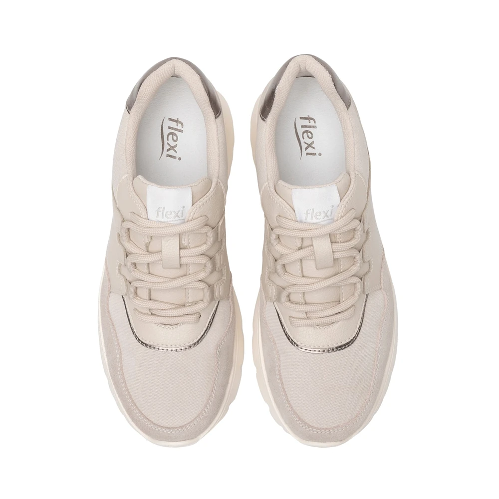 Sneaker Casual Flexi para Mujer con Suela Extra Ligera Estilo 129702 Marfil