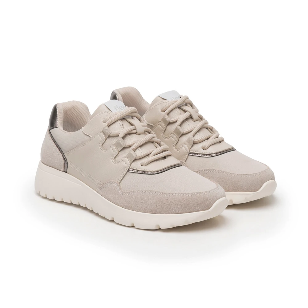 Sneaker Casual Flexi para Mujer con Suela Extra Ligera Estilo 129702 Marfil