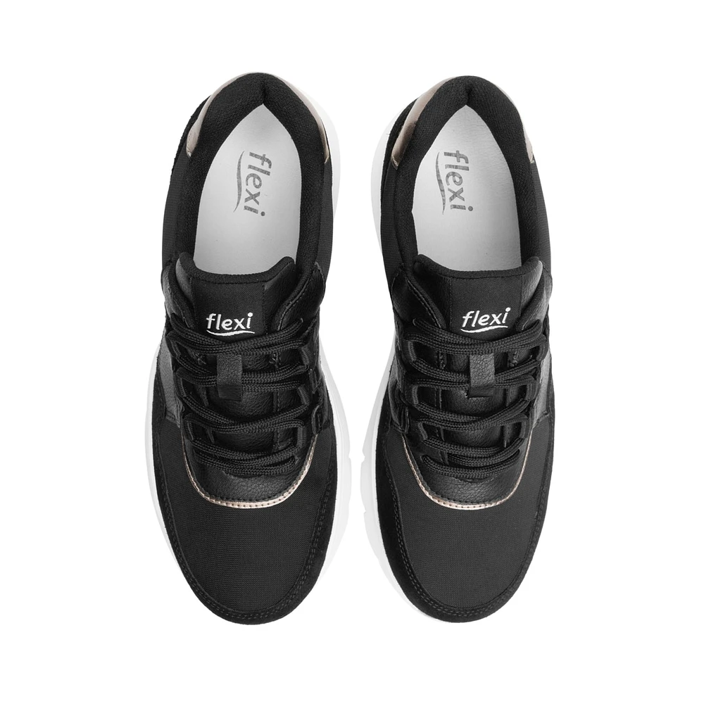 Sneaker Casual Flexi para Mujer con Suela Extra Ligera Estilo 129702 Negro