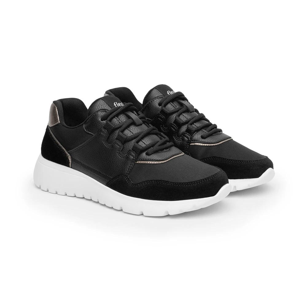 Sneaker Casual Flexi para Mujer con Suela Extra Ligera Estilo 129702 Negro