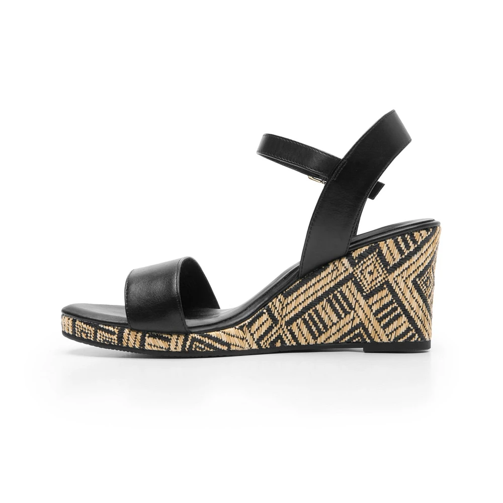 Sandalia Con Cuña Flexi para Mujer Exclusivo Zapaterías Estilo 130901 Negro