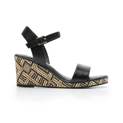 Sandalia Con Cuña Flexi para Mujer Exclusivo Zapaterías Estilo 130901 Negro