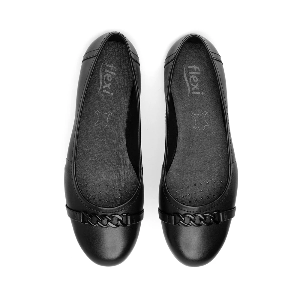 Balerina Escolar Flexi para Mujer Estilo 21221 Negro