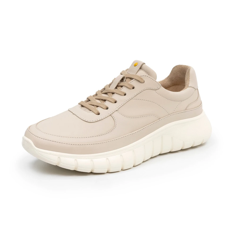 Sneaker casual en piel color latte Quirelli estilo 302501