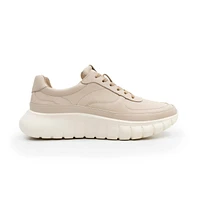 Sneaker casual en piel color latte Quirelli estilo 302501