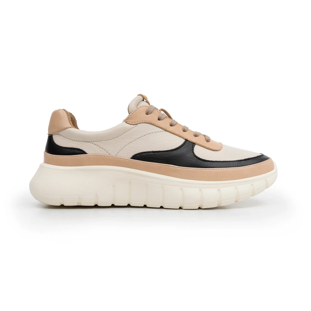 Sneaker casual en piel multicolor beige Quirelli estilo 302501