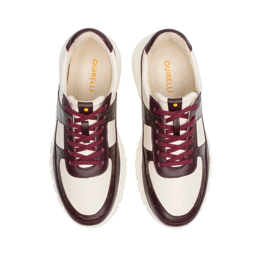 Sneaker casual en piel multicolor vino Quirelli estilo 302502