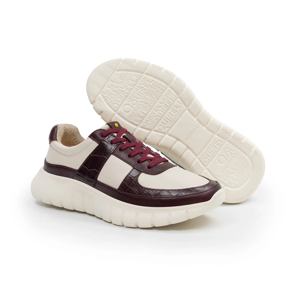 Sneaker casual en piel multicolor vino Quirelli estilo 302502