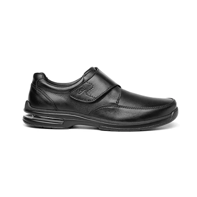 Zapato Casual Para Oficina Flexi Con Velcro Hombre - Estilo 402804 Negro