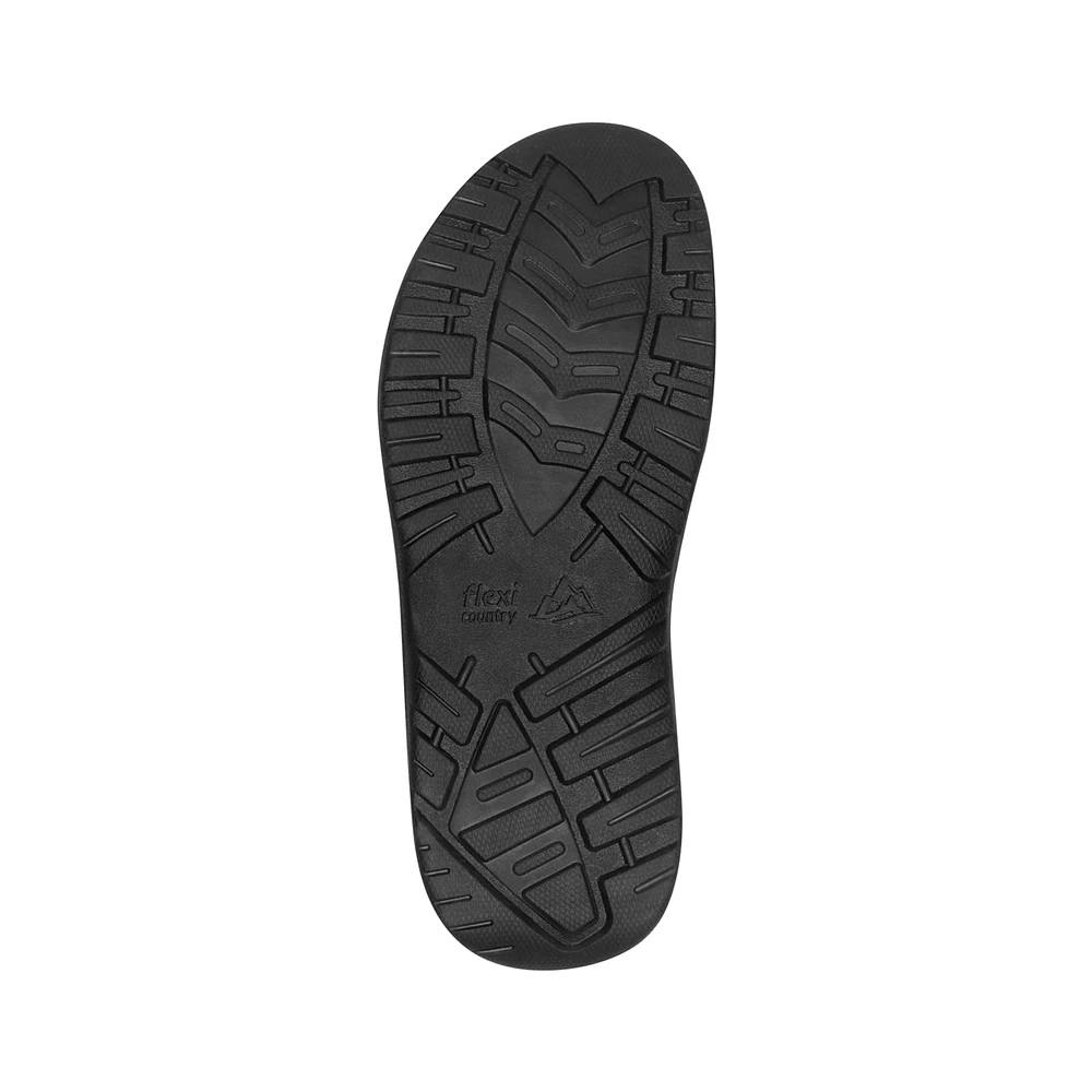 Sandalia Outdoor Piel con Ajuste Flexi para Hombre Ancho Ajustable Estilo 411001 Negro