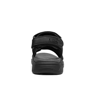 Sandalia Outdoor Piel con Ajuste Flexi para Hombre Ancho Ajustable Estilo 411001 Negro