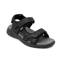 Sandalia Outdoor Piel con Ajuste Flexi para Hombre Ancho Ajustable Estilo 411001 Negro