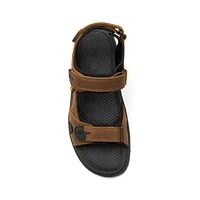 Sandalia Outdoor Piel con Ajuste Flexi para Hombre Ancho Ajustable Estilo 411001 Tan