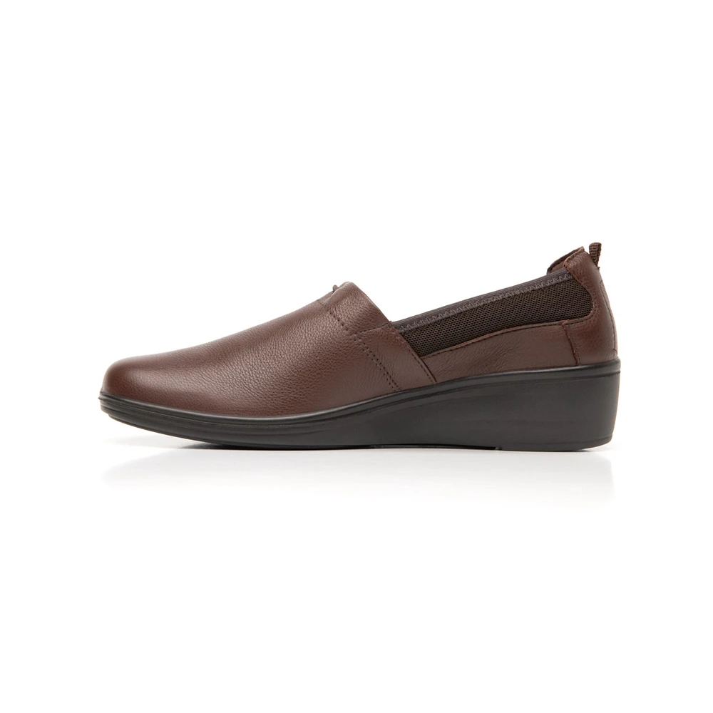 Slip On con Detalle De Malla Y Elástico Flexi para Mujer Plantilla Comfort Pad Estilo 45606 Café