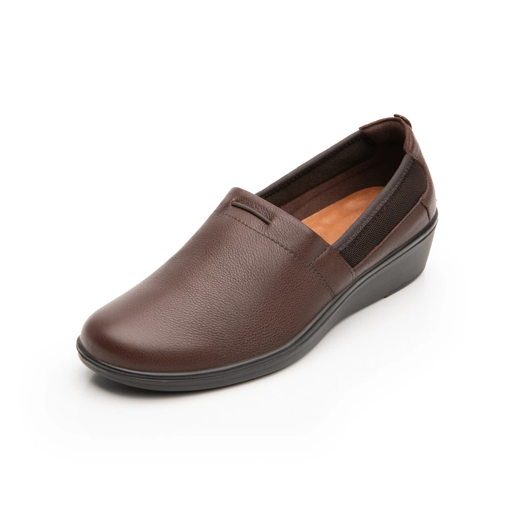 Slip On con Detalle De Malla Y Elástico Flexi para Mujer Plantilla Comfort Pad Estilo 45606 Café