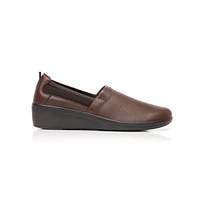 Slip On con Detalle De Malla Y Elástico Flexi para Mujer Plantilla Comfort Pad Estilo 45606 Café