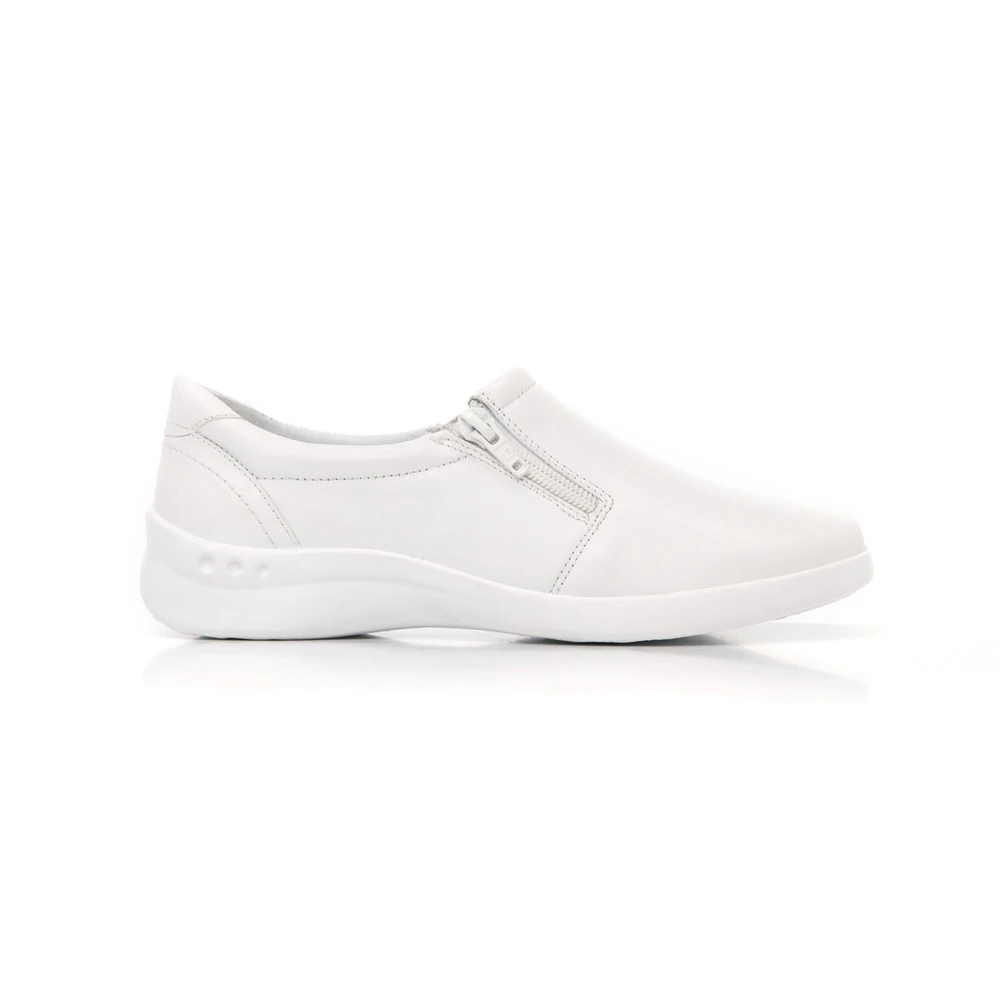 Loafer con Cierres Flexi para Mujer Plantilla Removible Estilo 48303 Blanco