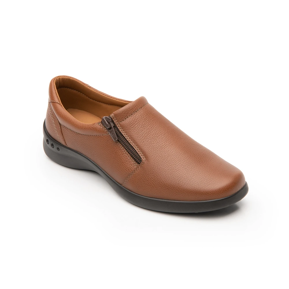 Loafer con Cierres Flexi para Mujer Plantilla Removible Estilo 48303 Tan