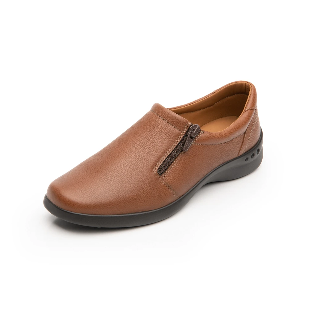 Loafer con Cierres Flexi para Mujer Plantilla Removible Estilo 48303 Tan