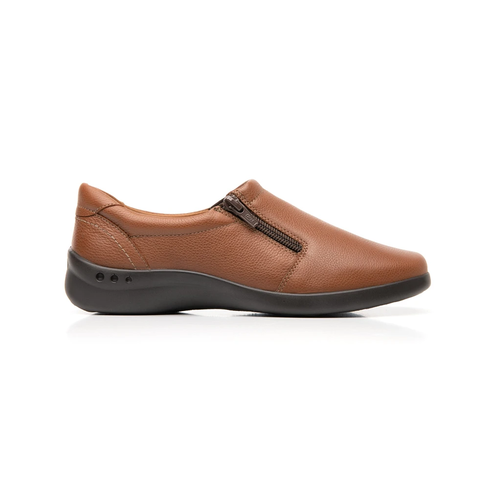 Loafer con Cierres Flexi para Mujer Plantilla Removible Estilo 48303 Tan