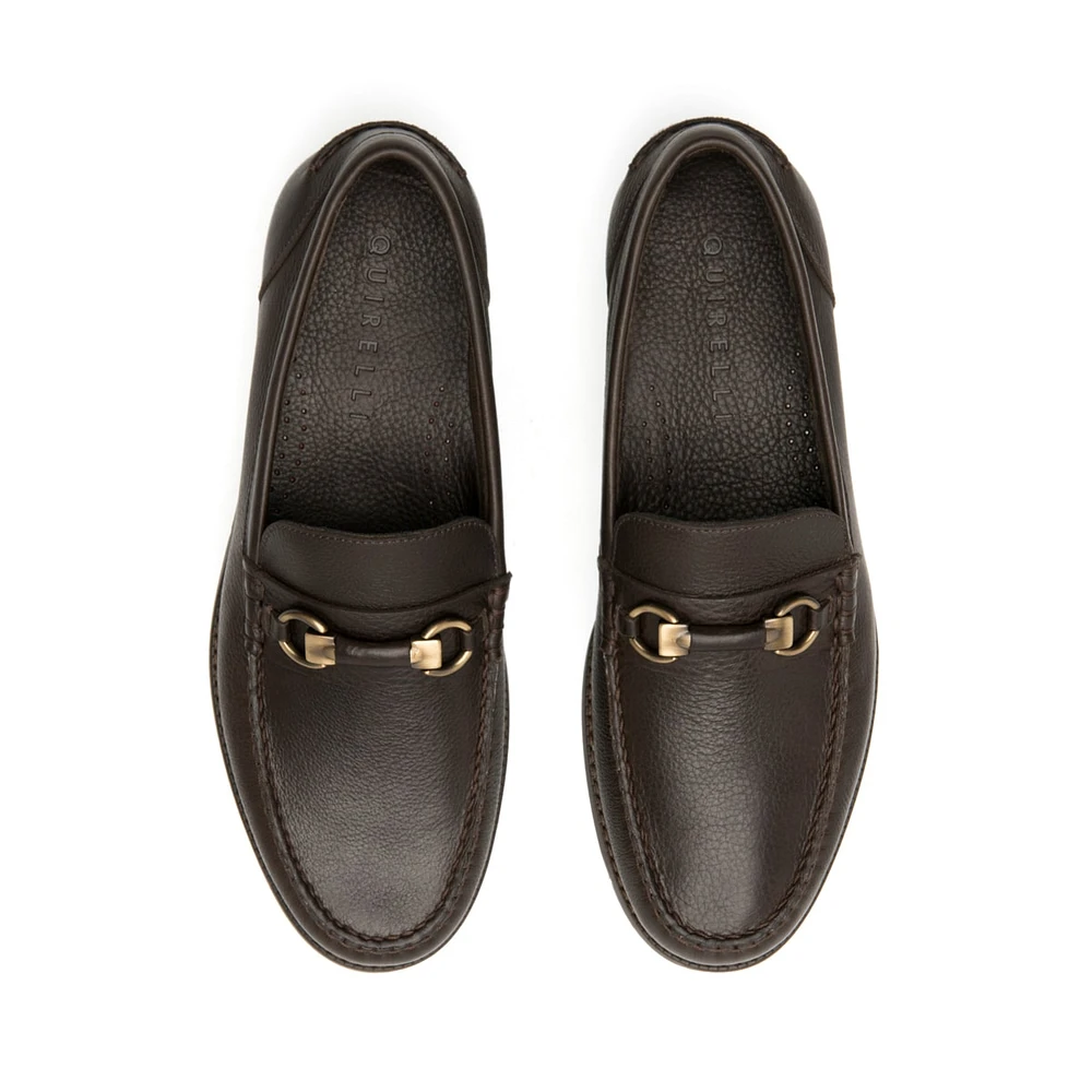 Mocasín De Vestir Quirelli para Hombre con Construcción Guante Estilo 87906 Dark Brown