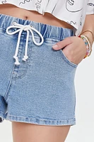 Drawstring Denim Shorts