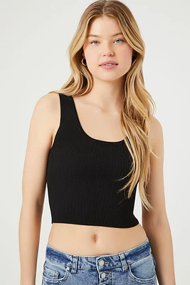 Cropped Sweater-Knit Tank Top