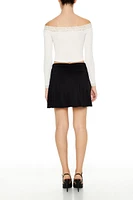 Ruched A-Line Mini Skirt